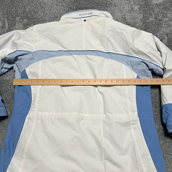 Columbia Coat Womens XL 3 in 1 Interchange Winter Jacket Off White Blue - Picture 9 of 10